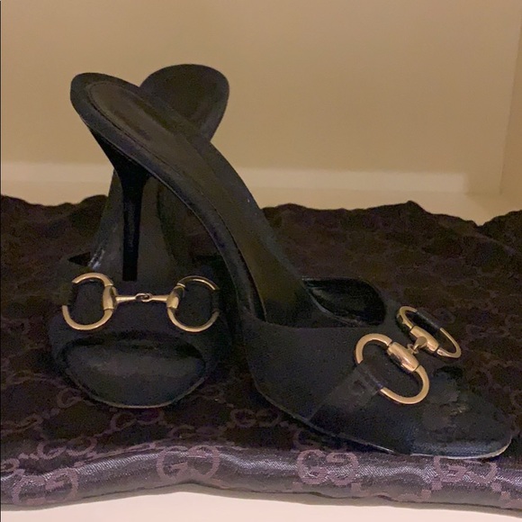 Gucci heels pumps mules canvas shoe - Picture 1 of 3